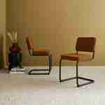 Lot de 2 chaises cantilever bouclette texturée ocre, Maja, L46 x P54,5x H84,5cm Photo1