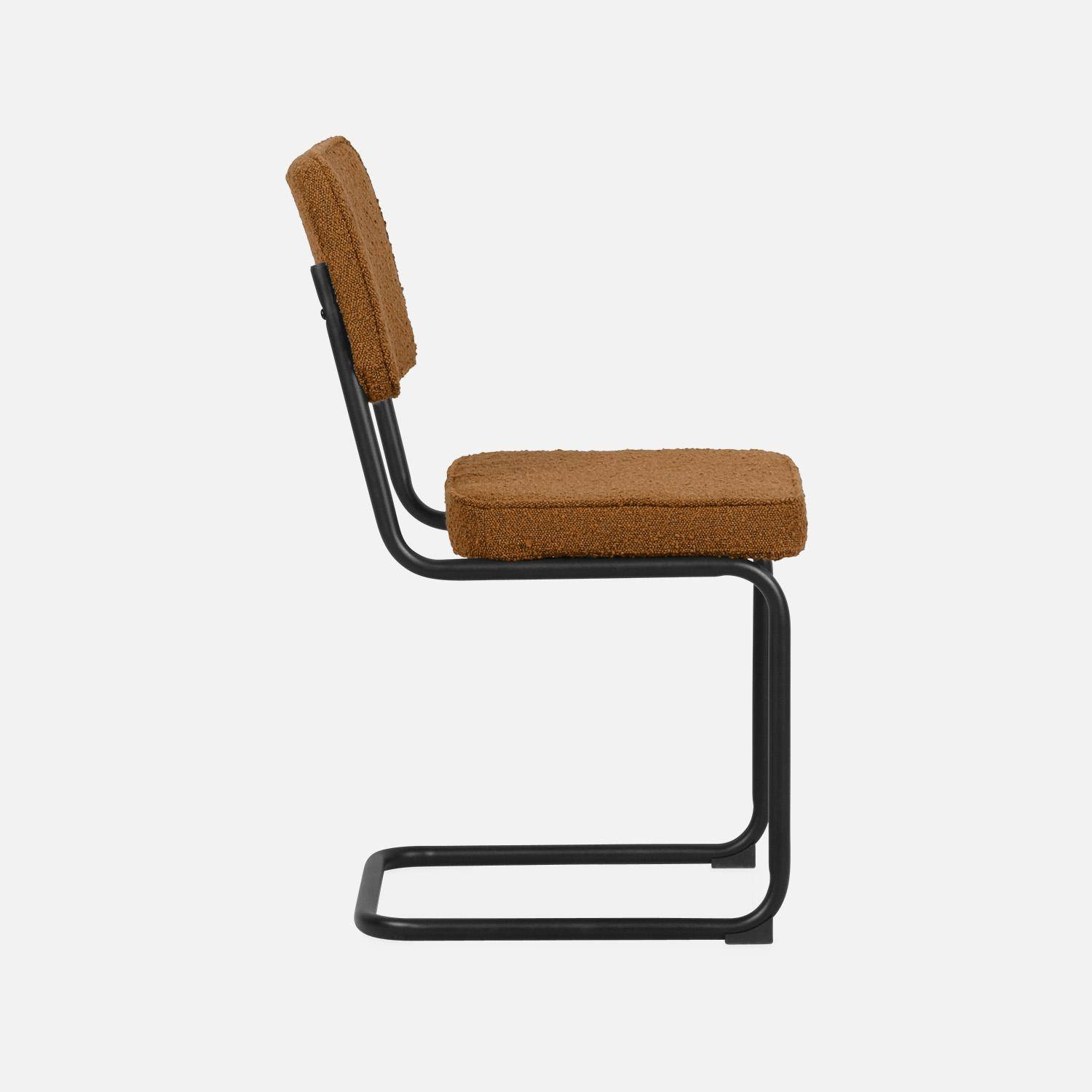 Lot de 2 chaises cantilever bouclette texturée ocre, Maja, L46 x P54,5x H84,5cm Photo6