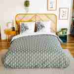 Parure de lit réversible imprimé palmiers en coton adouci, Palmera, 1 housse de couette, deux taies d'oreiller 240x220cm Photo4