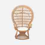 Vintage rotan fauteuil met zitkussen, Mahe, B 110 x D 60 x H 150cm Photo4