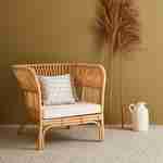 Fauteuil en rotin avec coussin d'assise, Moorea, L 76 x P 84 x H 75cm Photo2