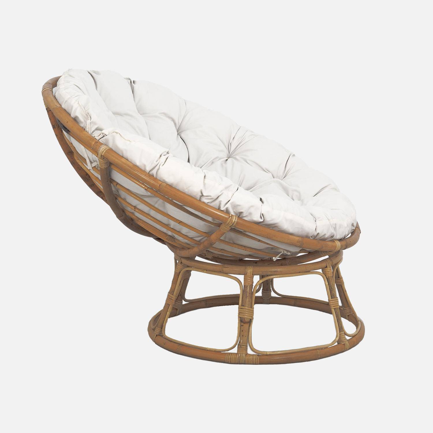 Cadeira de bra os Papasan em rotim com almofada 113cm sweeek