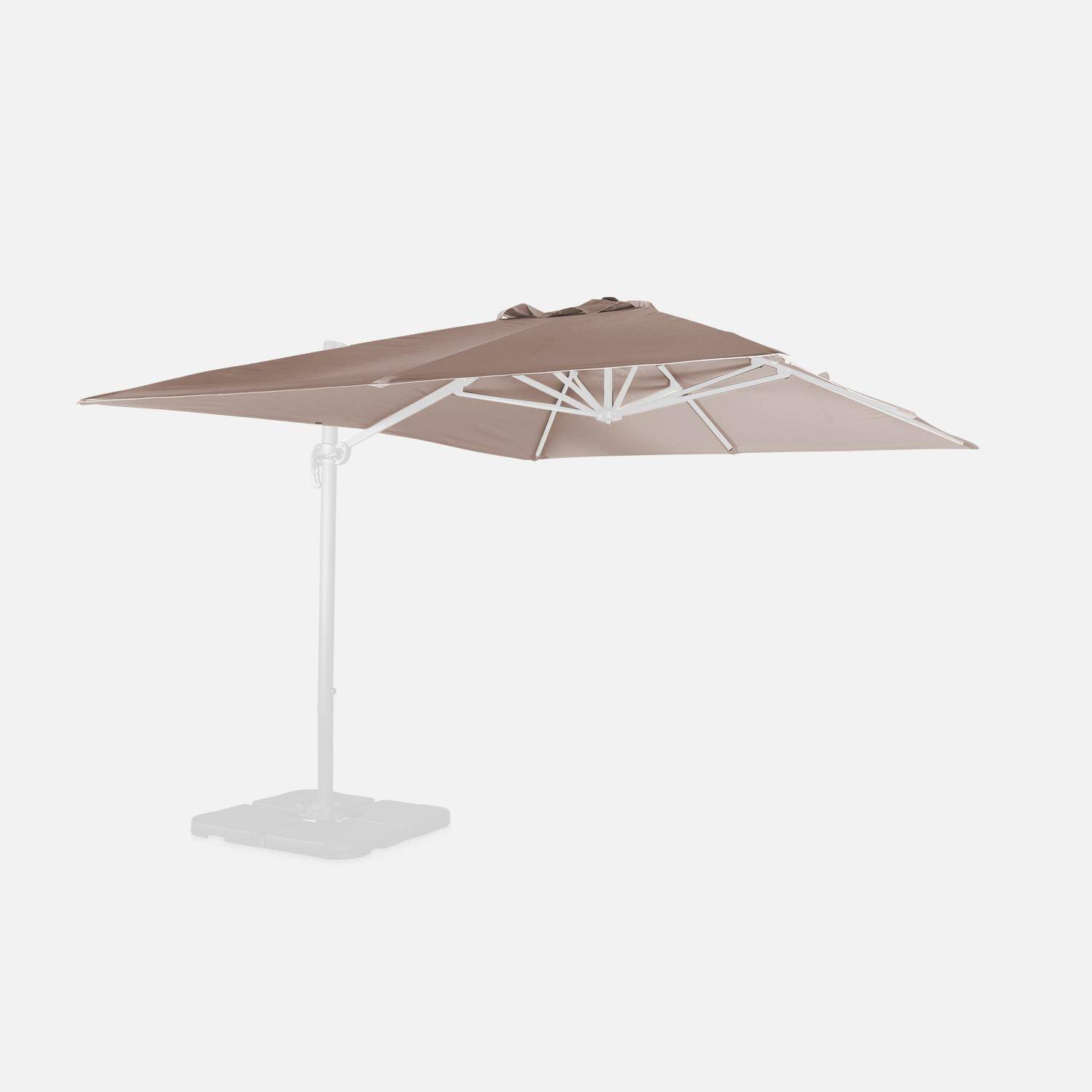 Toile de parasol taupe pour parasol 3x4m Wimereux - toile de rechange, toile de remplacement Photo1