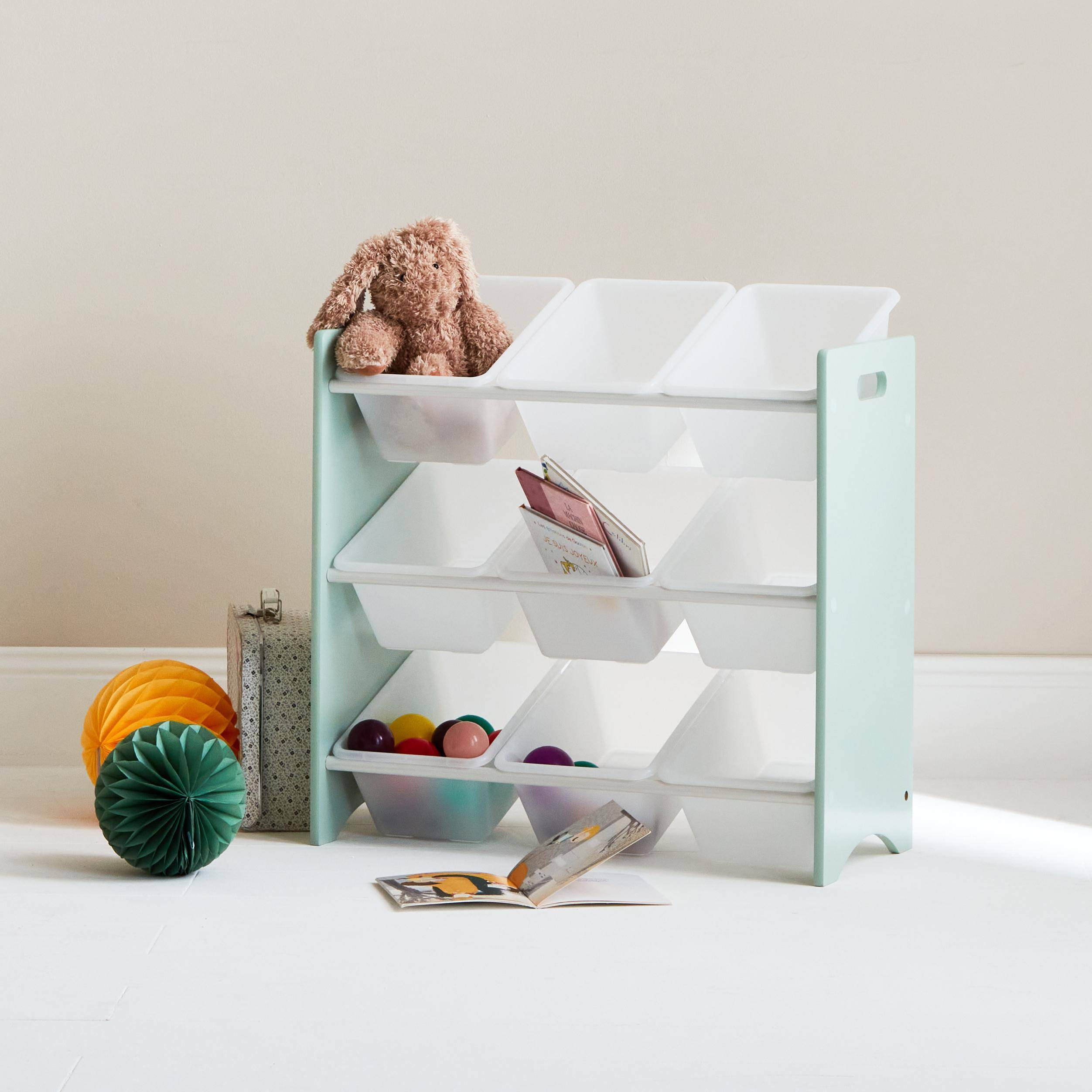 2er Set Aufbewahrungsregale mit je 9 Boxen kinder | sweeek