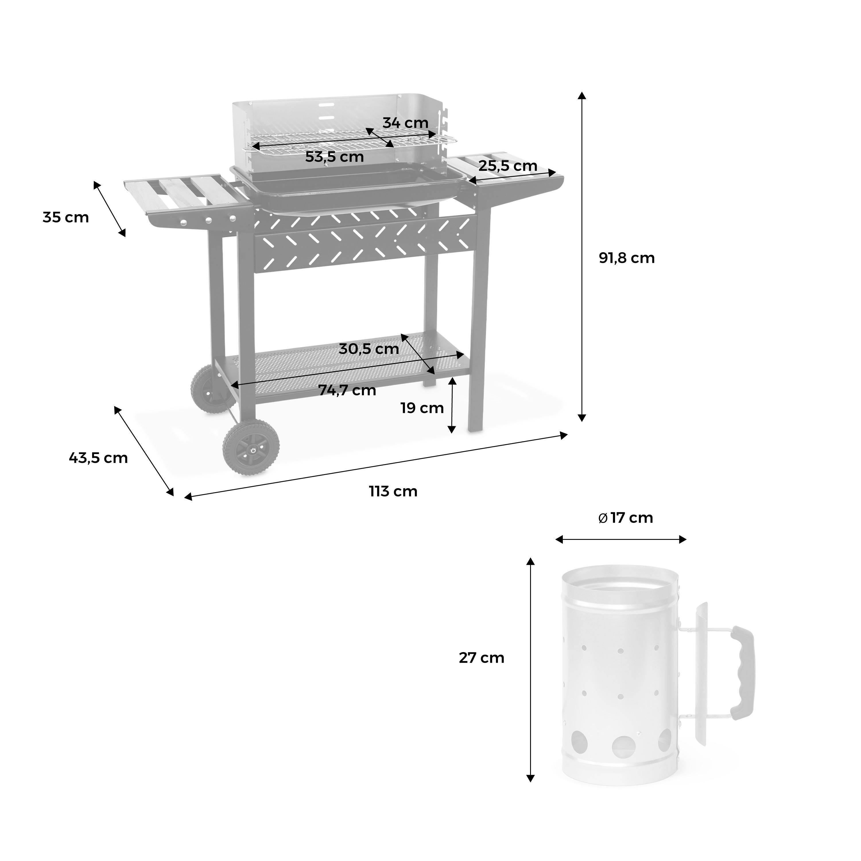 Cheminée à Charbon Worparsen - Allumage Rapide Pour Barbecue Extérieur