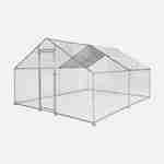 Enclos pour poulailler 12m² - Babette - Volière en acier galvanisé, toit imperméable et anti UV, porte avec loquet, enclos pour animaux 4x3m Photo1