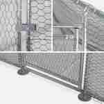 Enclos pour poulailler 12m² - Babette - Volière en acier galvanisé, toit imperméable et anti UV, porte avec loquet, enclos pour animaux 4x3m Photo3