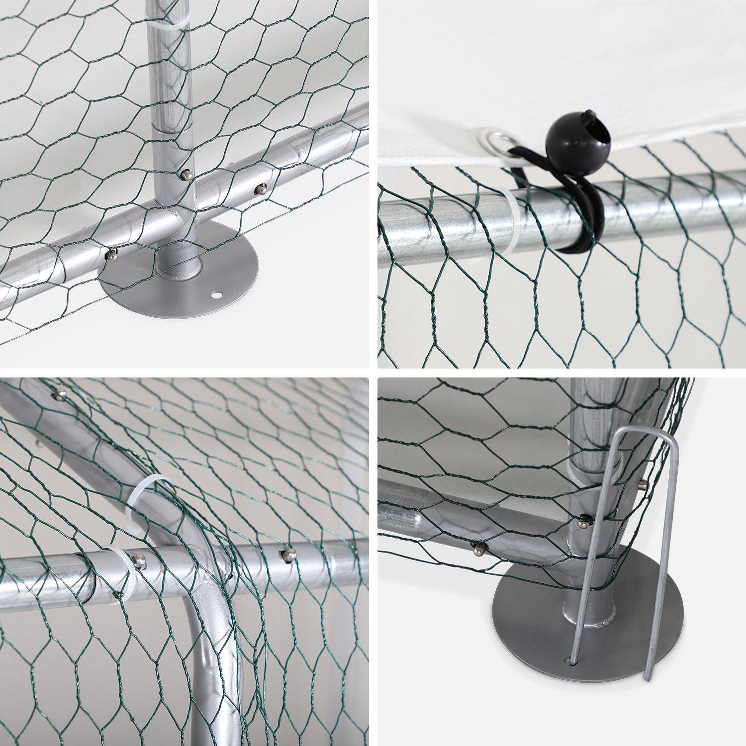 Enclos Extérieur 2x3x2m - Volière/Poulailler/Clapier - Grillage Galvanisé PVC - Toit Ombragé UV - Anti-Renard