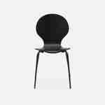 Lot de 4 chaises noires rétro empilables, bois d'hévéa et contreplaqué, pieds en acier, Naomi, L 43 x P 48 x H 87cm Photo5