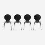Set van 4 zwarte retro stapelstoelen, hevea hout en multiplex, stalen poten, Naomi, B 43 x D 48 x H 87cm Photo3