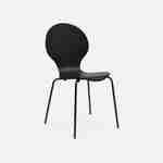 Conjunto de 4 cadeiras empilháveis retro pretas, madeira de hevea e contraplacado, pernas de aço, Naomi, L 43 x P 48 x A 87cm Photo4