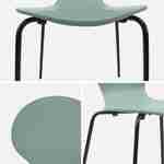 Set of 4 stackable Retro Chairs, Wood and Plywood, L43xW48xH87cm, green Photo7