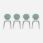 Juego de 4 sillas apilables retro verde celadón, madera de hevea y contrachapada, patas de acero, Naomi, A 43 x P 48 x Alt 87cm Photo3