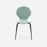 Set of 4 stackable Retro Chairs, Wood and Plywood, L43xW48xH87cm, green Photo5
