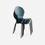 Conjunto de 4 cadeiras empilháveis retro azuis, madeira de hevea e contraplacado, pernas de aço, Naomi, L 43 x P 48 x A 87cm Photo6