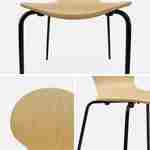 4er Set naturfarbene stapelbare Retro-Stühle, Hevea-Holz und Sperrholz, Stahlbeine, Naomi, B 43 x T 48 x H 87cm Photo8