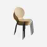 Juego de 4 sillas apilables retro naturales, madera de hevea y contrachapada, patas de acero, Naomi, A 43 x P 48 x Alt 87cm Photo7