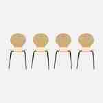 4er Set naturfarbene stapelbare Retro-Stühle, Hevea-Holz und Sperrholz, Stahlbeine, Naomi, B 43 x T 48 x H 87cm Photo4