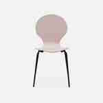 Juego de 4 sillas apilables retro rosa, madera de hevea y contrachapada, patas de acero, Naomi, A 43 x P 48 x Alt 87cm Photo5