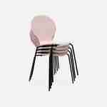 Juego de 4 sillas apilables retro rosa, madera de hevea y contrachapada, patas de acero, Naomi, A 43 x P 48 x Alt 87cm Photo6