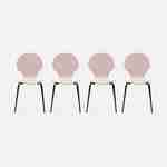 Lot de 4 chaises roses, rétro empilables, bois d'hévéa et contreplaqué, pieds en acier, Naomi, L 43 x P 48 x H 87cm Photo3