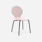 Conjunto de 4 cadeiras empilháveis cor-de-rosa retro, madeira de hevea e contraplacado, pernas de aço, Naomi, L 43 x P 48 x A 87cm Photo4