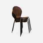 Conjunto de 4 cadeiras de nogueira, empilhamento retro, madeira de hevea e contraplacado, pernas de aço, Naomi, L 43 x P 48 x A 87cm Photo6