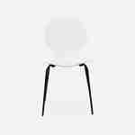 4er Set weiße stapelbare Retro-Stühle, Hevea-Holz und Sperrholz, Stahlbeine, Naomi, B 43 x T 48 x H 87cm Photo5