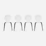 Set di 4 sedie retro impilabili bianche, legno di hevea e compensato, gambe in acciaio, Naomi, L 43 x P 48 x H 87cm Photo3