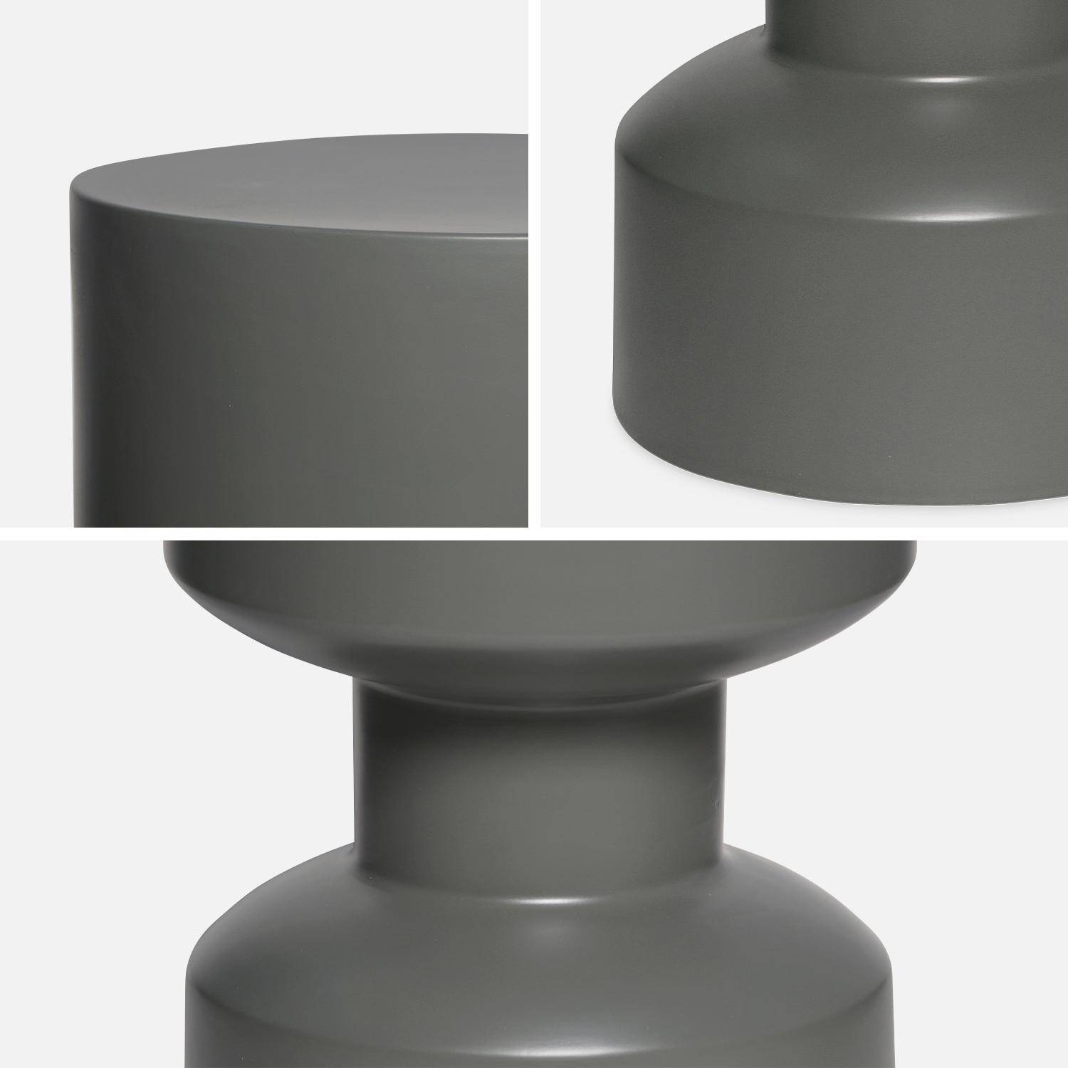 Mesa de apoio, extremidade do sofá, mesa de cabeceira em metal, cinzento escuro, Aya Ø30 x H 47cm Photo4