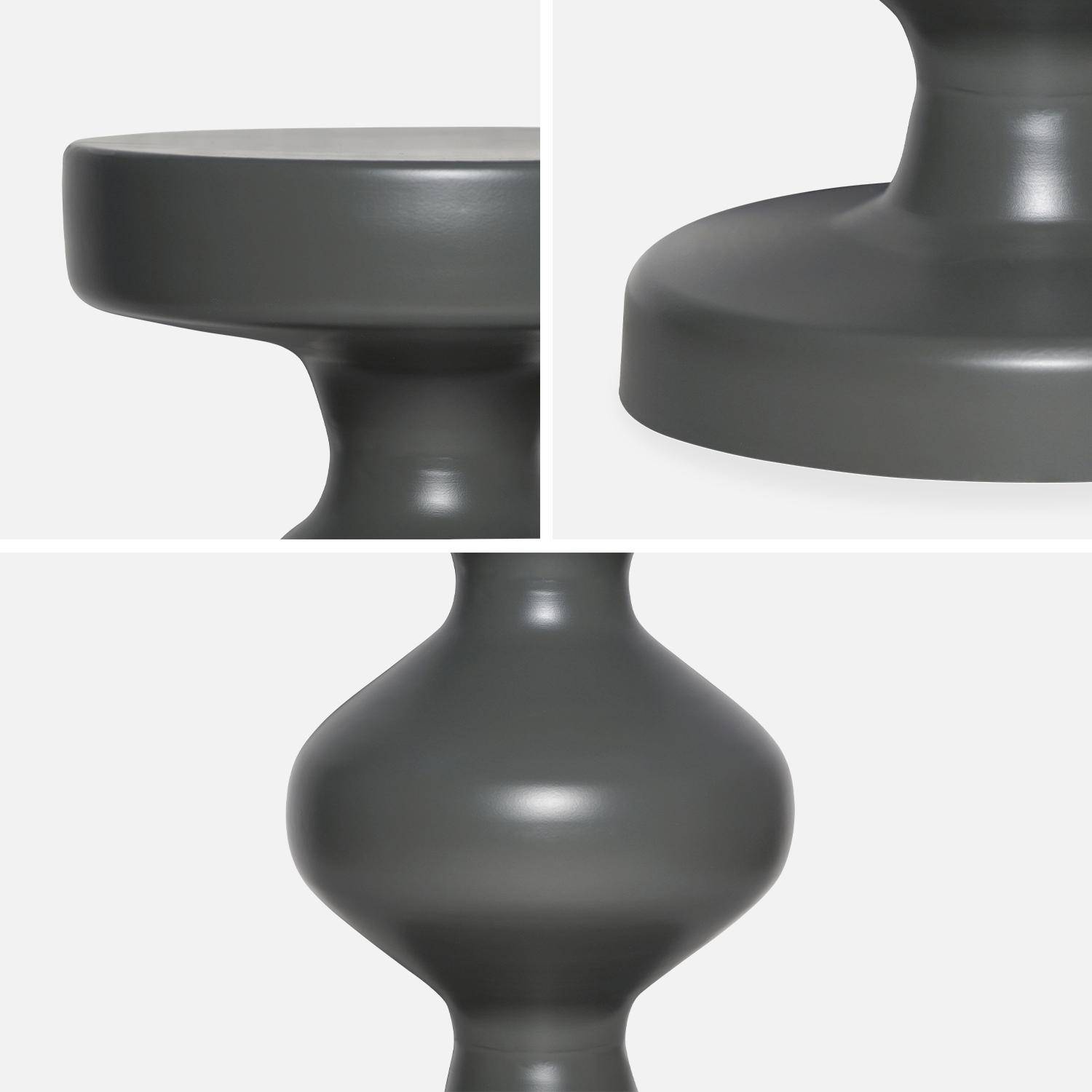 Tavolino, capotavola, comodino in metallo, grigio scuro, Hawa Ø29,5 x H 47cm Photo5