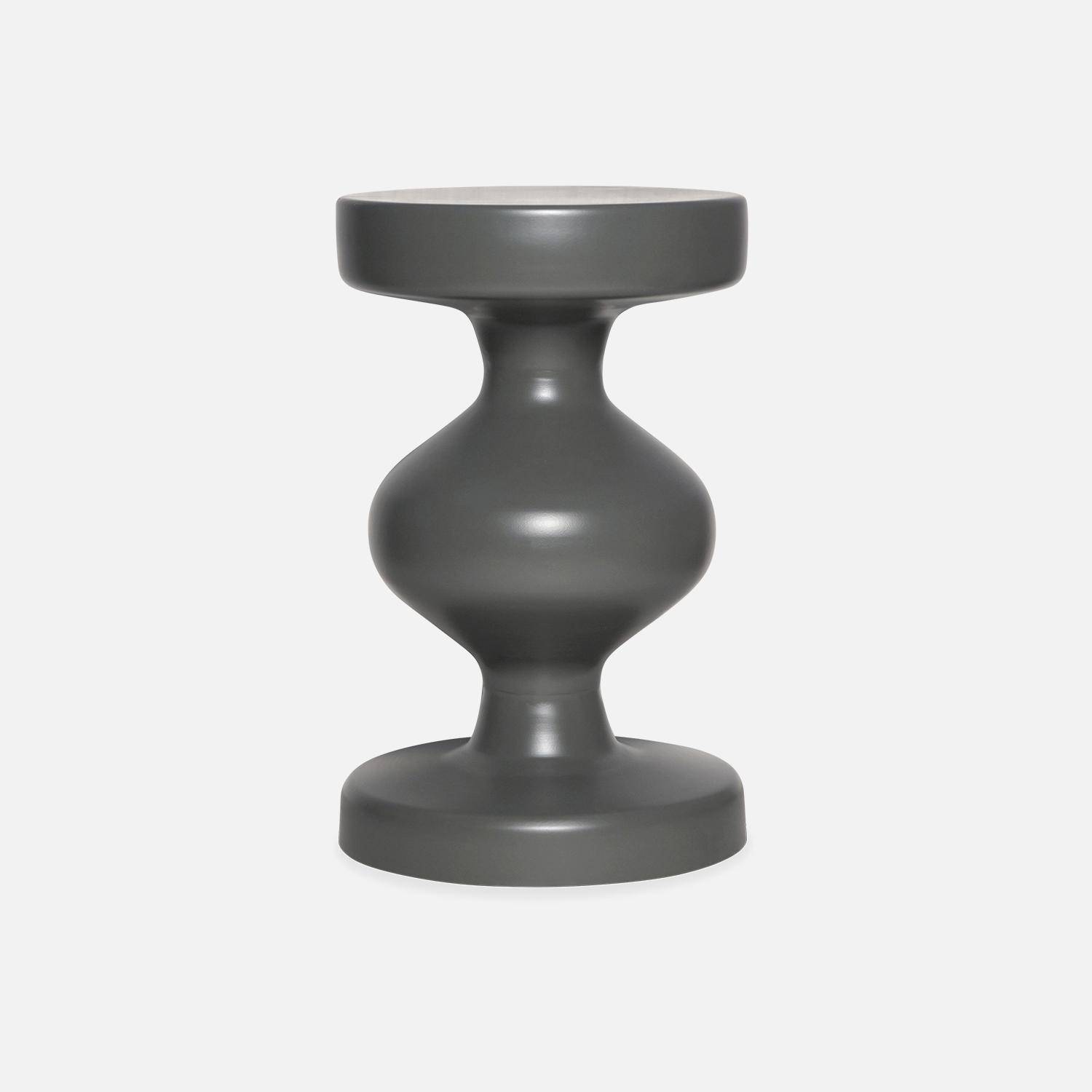 Tavolino, capotavola, comodino in metallo, grigio scuro, Hawa Ø29,5 x H 47cm Photo4