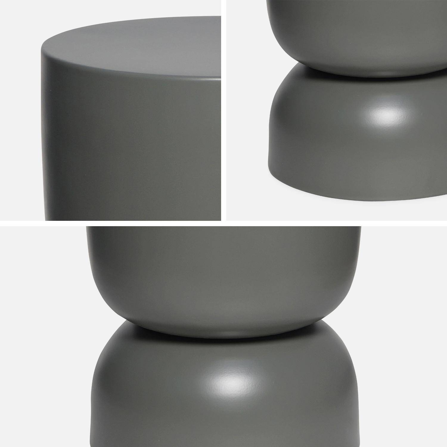 Mesa de apoio, extremidade do sofá, mesa de cabeceira em metal, cinzento escuro, Madi, Ø32 x A 42cm Photo3