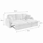 3-seater reversible corner sofa bed with storage box - Milano, Ecru, boucle fabric, rounded lines Photo10