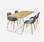 Rechthoekige eettafel + 4 grijze stoelen  | sweeek