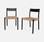 Pair of timeless design Wood and Rope Dining Room chairs | sweeek