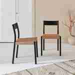 Lot de 2 chaises noires en bois et cordage, Ella, L 49,5 x P 53 x H 82cm Photo2