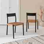 Lot de 2 chaises noires en bois et cordage, Ella, L 49,5 x P 53 x H 82cm Photo1