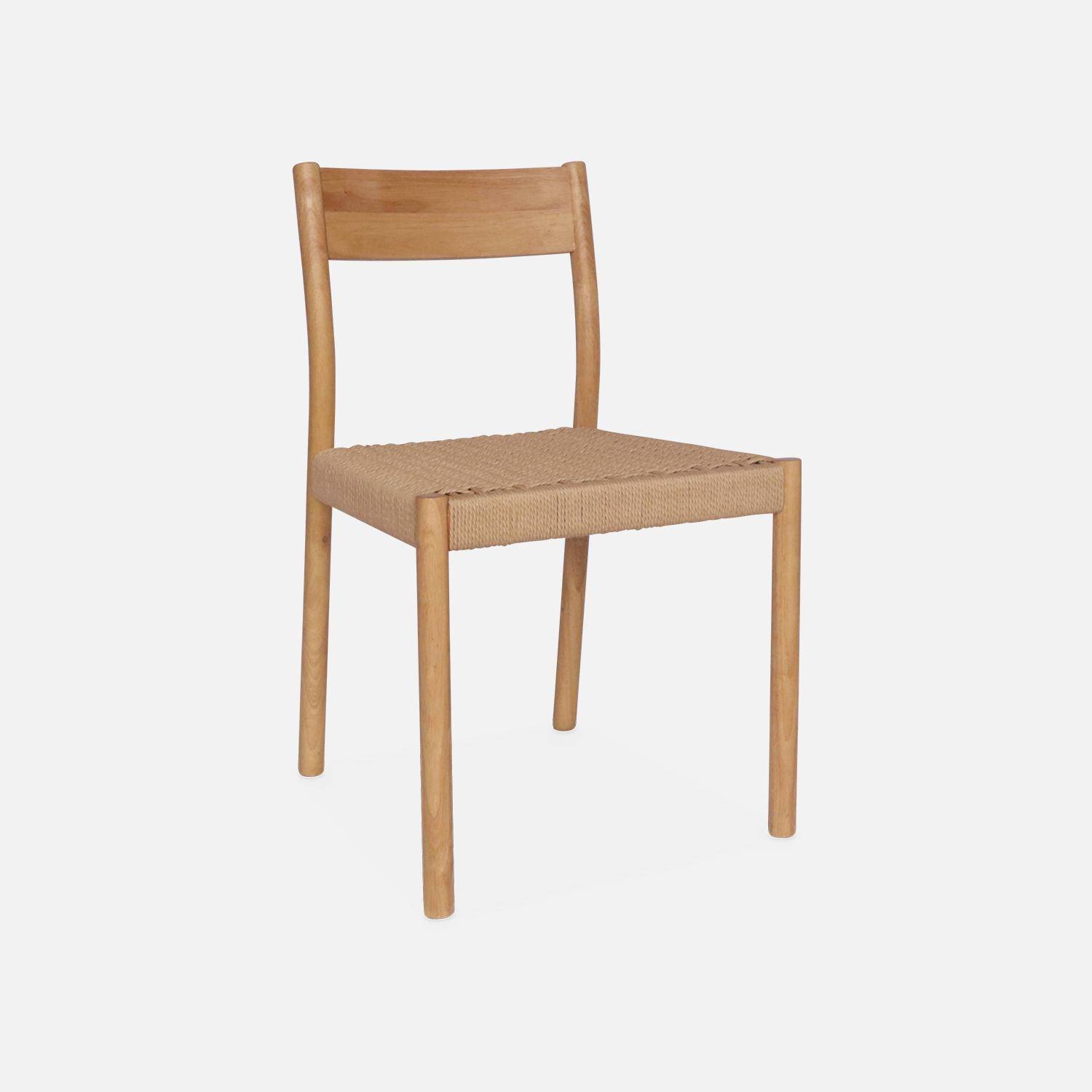Set von 2 naturfarbenen Stühlen aus Holz und Seilgeflecht, Ella, B 49,5 x T 53 x H 82cm Photo5