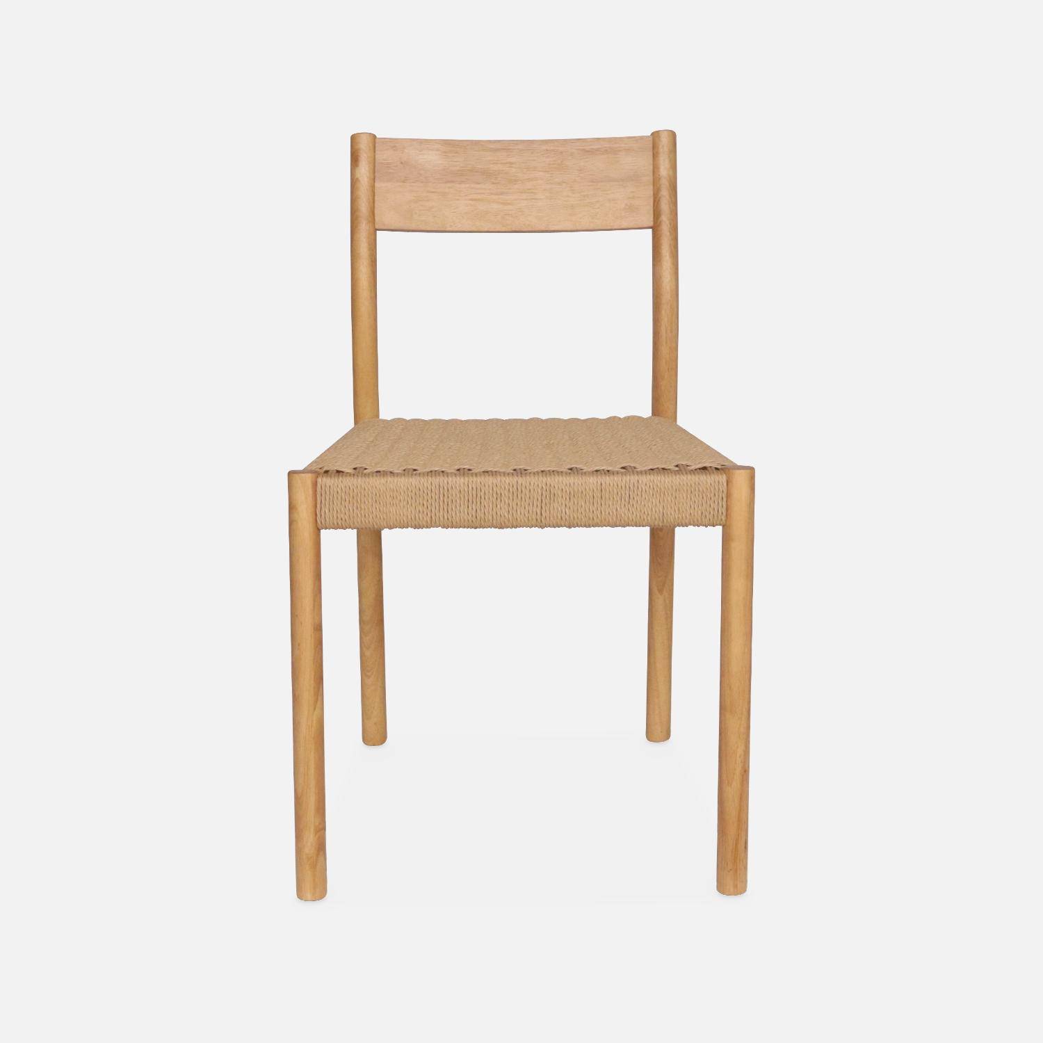 Lot de 2 chaises naturelles en bois et cordes, Ella, L 49,5 x P 53 x H 81cm,sweeek,Photo6