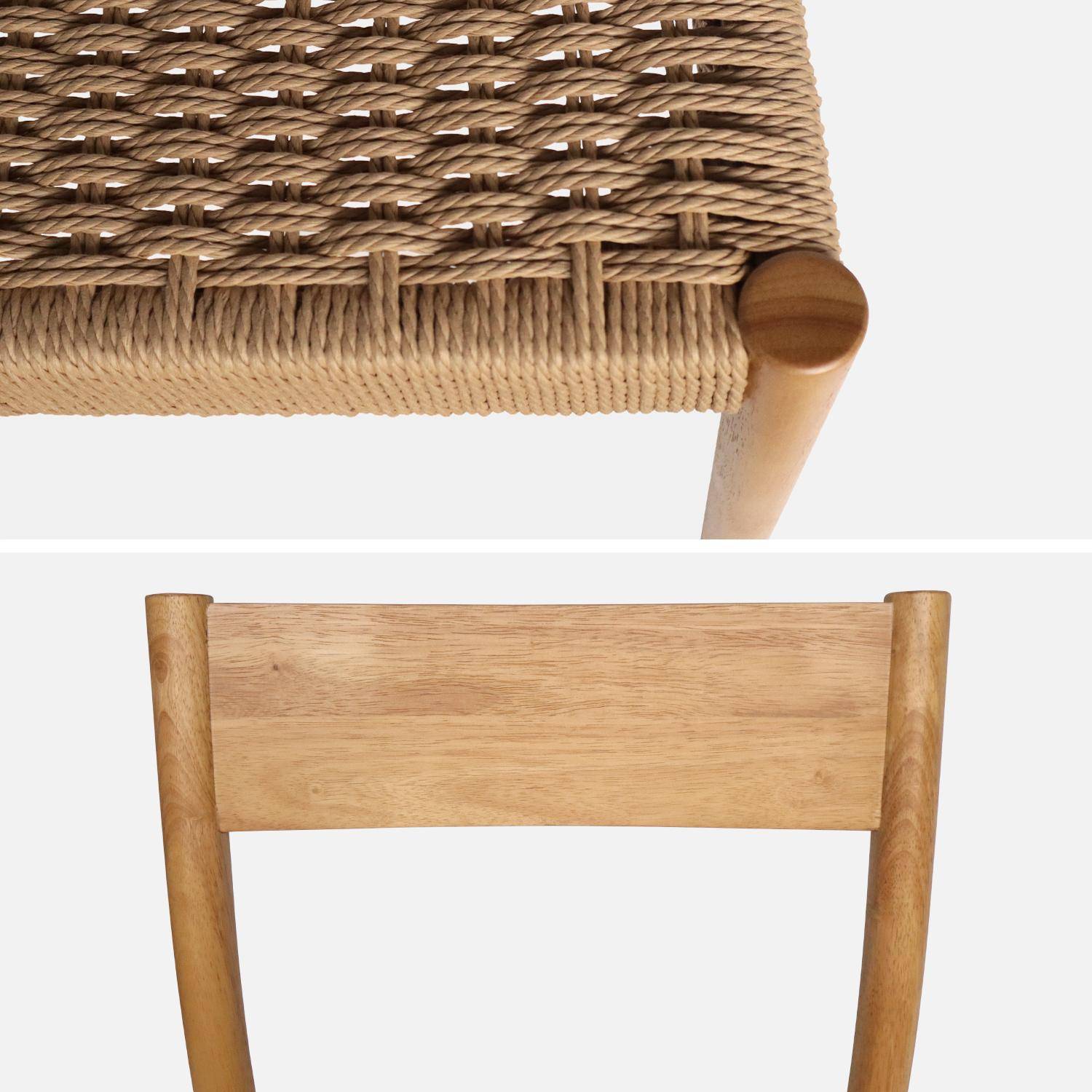 Lot de 2 chaises naturelles en bois et cordes, Ella, L 49,5 x P 53 x H 81cm,sweeek,Photo7
