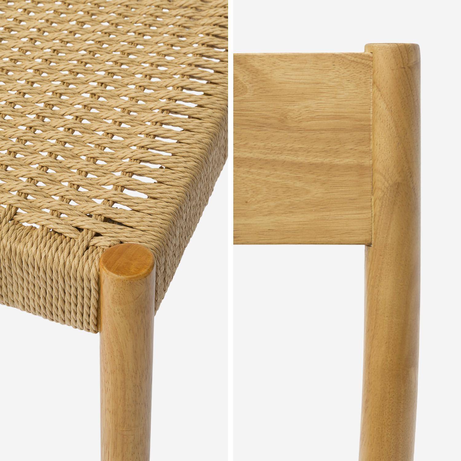 Lot de 2 chaises naturelles en bois et cordes, Ella, L 49,5 x P 53 x H 81cm Photo6