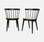 Pair of wood and cane dining chairs, black | sweeek