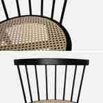 Lot de 2 chaises noires en bois et cannage, Nora, L 54 x P 54 x H 76,5cm Photo7