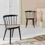 Lote de 2 sillas de madera negra y caña, Nora, A 54 x P 54 x Alt 76,5cm Photo1