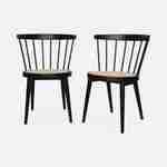 Lot de 2 chaises noires en bois et cannage, Nora, L 54 x P 54 x H 76,5cm Photo4