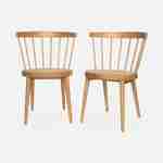 Lot de 2 chaises naturelles en bois et cannage, Nora, L 54 x P 54 x H 76,5cm.  Photo4