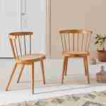 Conjunto de 2 cadeiras em madeira natural e cana, Nora, L 54 x P 54 x A 76,5 cm. Photo2