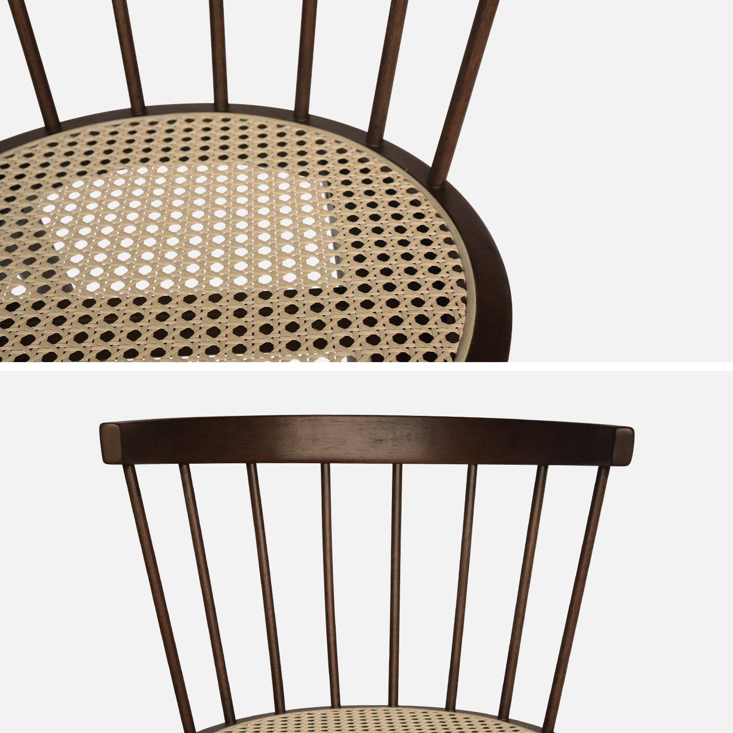 Set di 2 sedie in legno di noce e canna, Nora, L 54 x P 54 x H 76,5 cm. Photo7