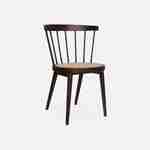 Conjunto de 2 cadeiras em madeira de nogueira e cana, Nora, L 54 x P 54 x A 76,5 cm. Photo5